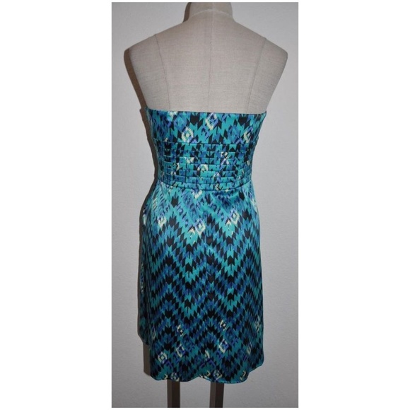 GIANNI BINI Aztec Print Strapless Cocktail Dress - Picture 3 of 7